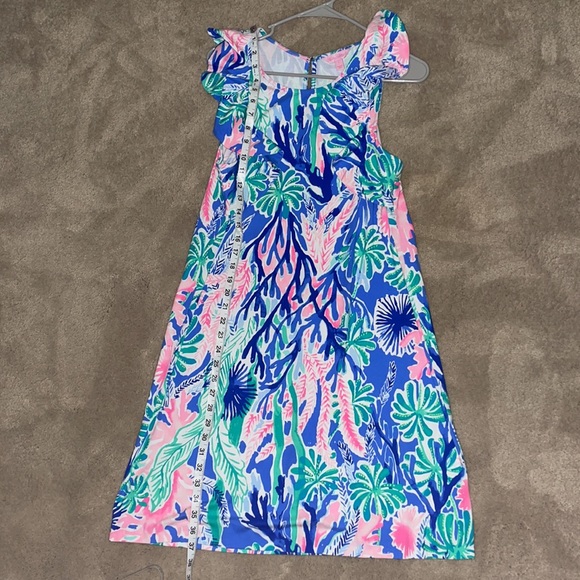 NWOT Lilly Pulitzer Esmeralda Jet Stream Blue Floral Ruffle Sleeve Shift Dress - Picture 9 of 12